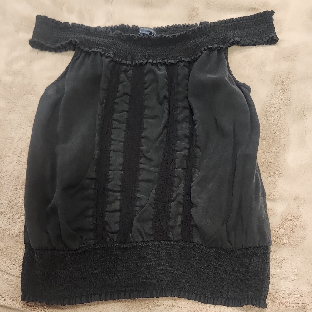 American Eagle Outfitters Black Off-Shoulder Blouse